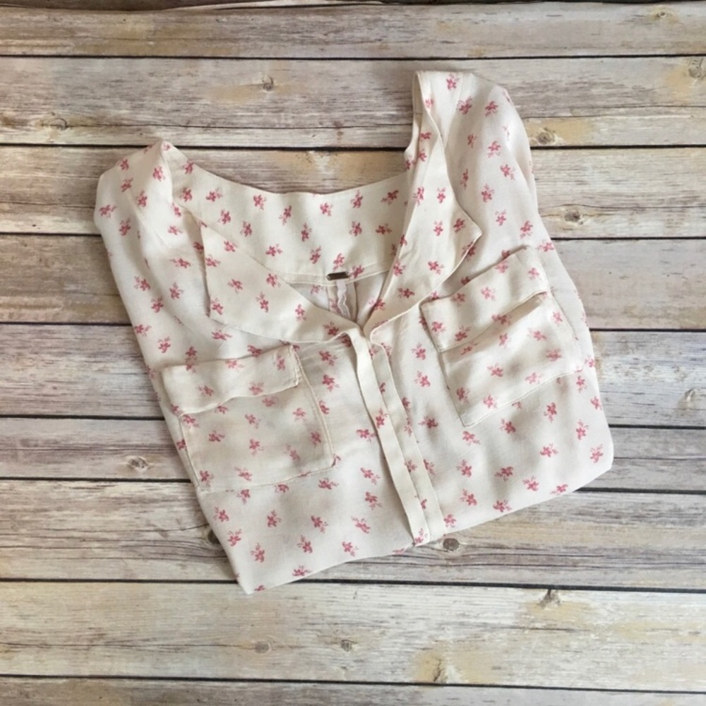 F R E E P E O P L E Floral Button Down Tee - image 3